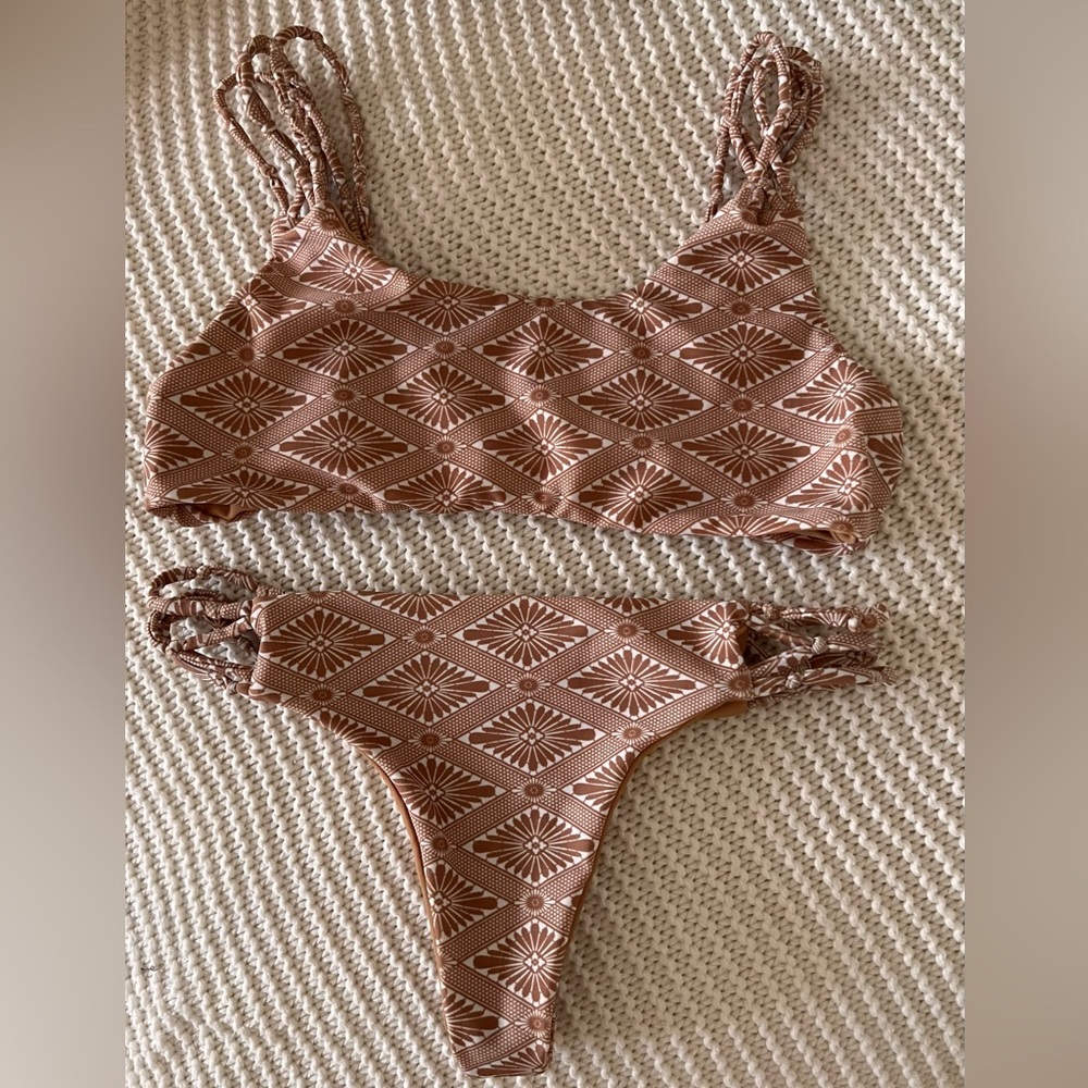 Kaohs Swim Tan Print Reversible Set
